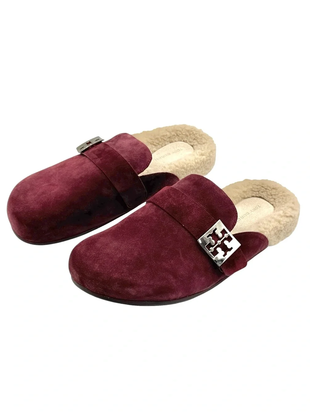 Tory Burch Mellow Shearling Mule Suede Shoes Size 10